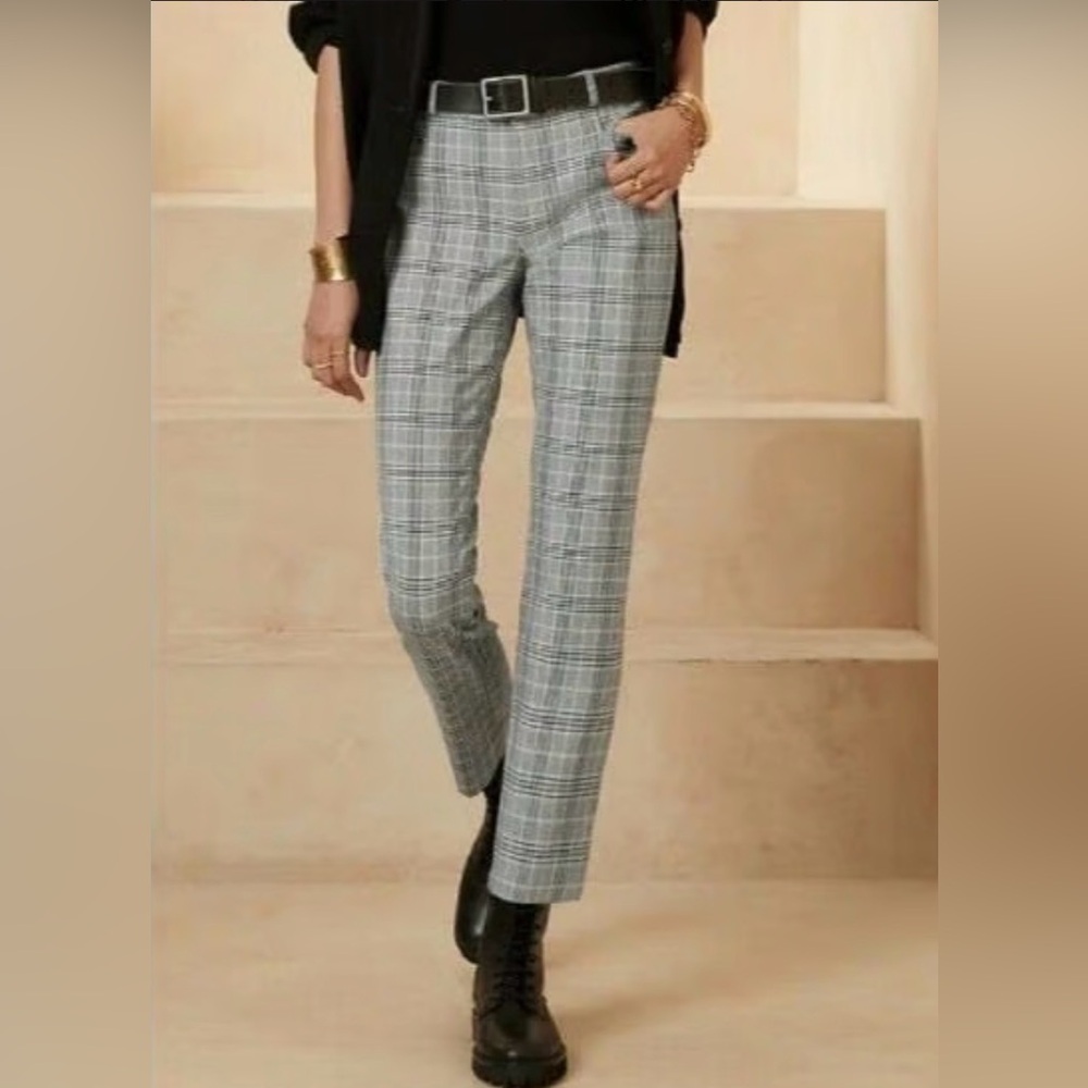 Banana Republic Gray Plaid Sloan Pants